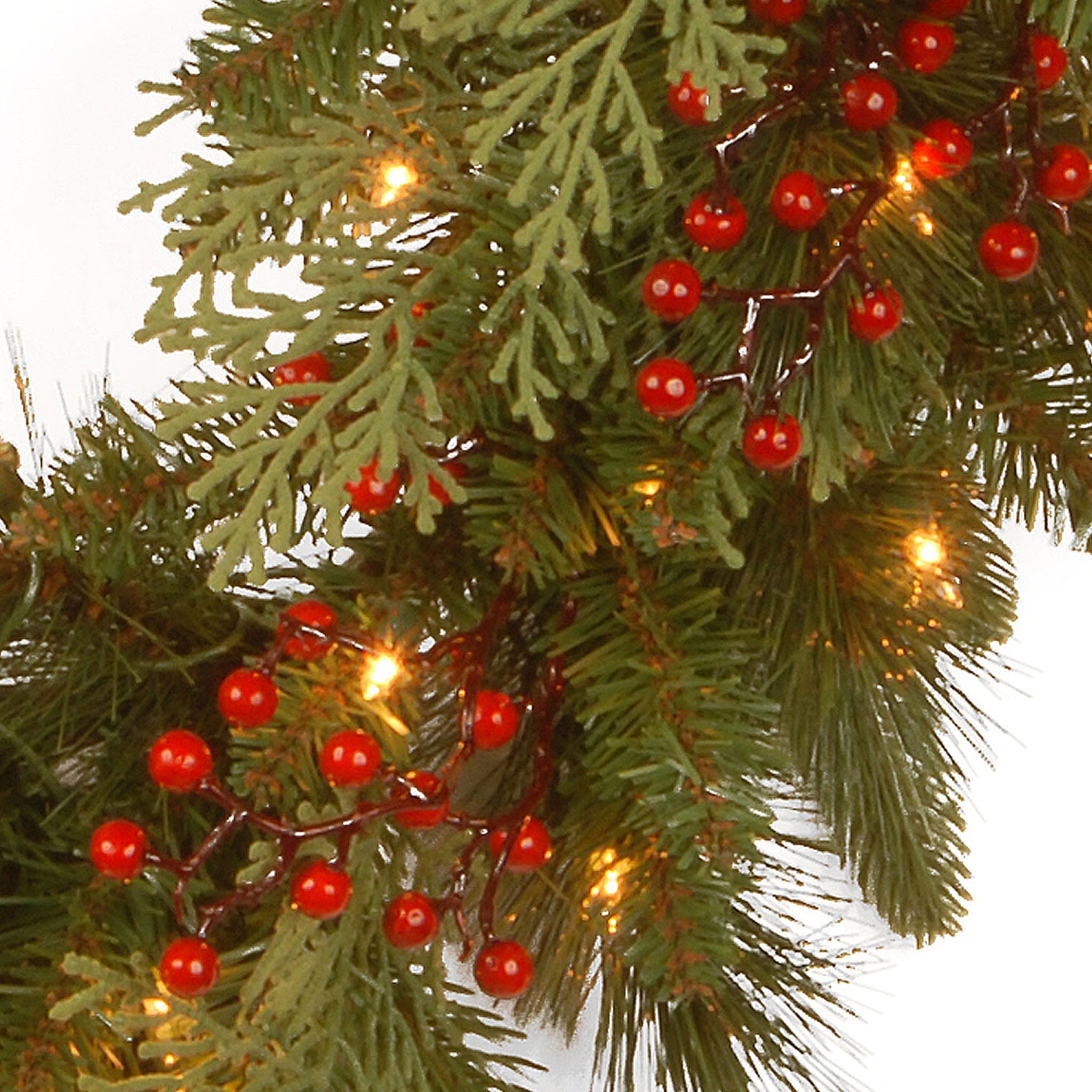 24 in. Pre-Lit Classical Collection Wreath with Warm White LED Lights