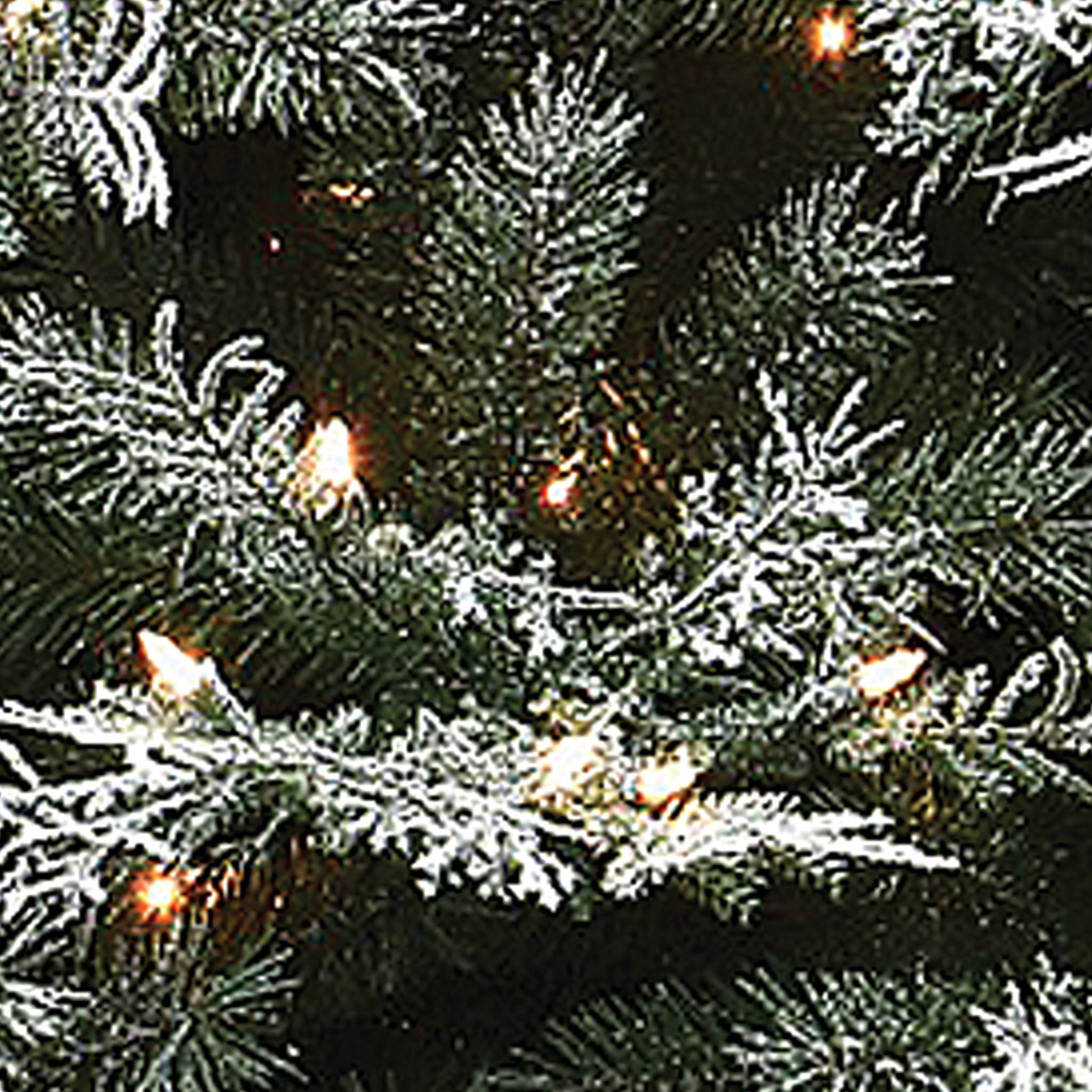 24 in. Pre-Lit Snowy Stonington Fir Wreath with LED Lights