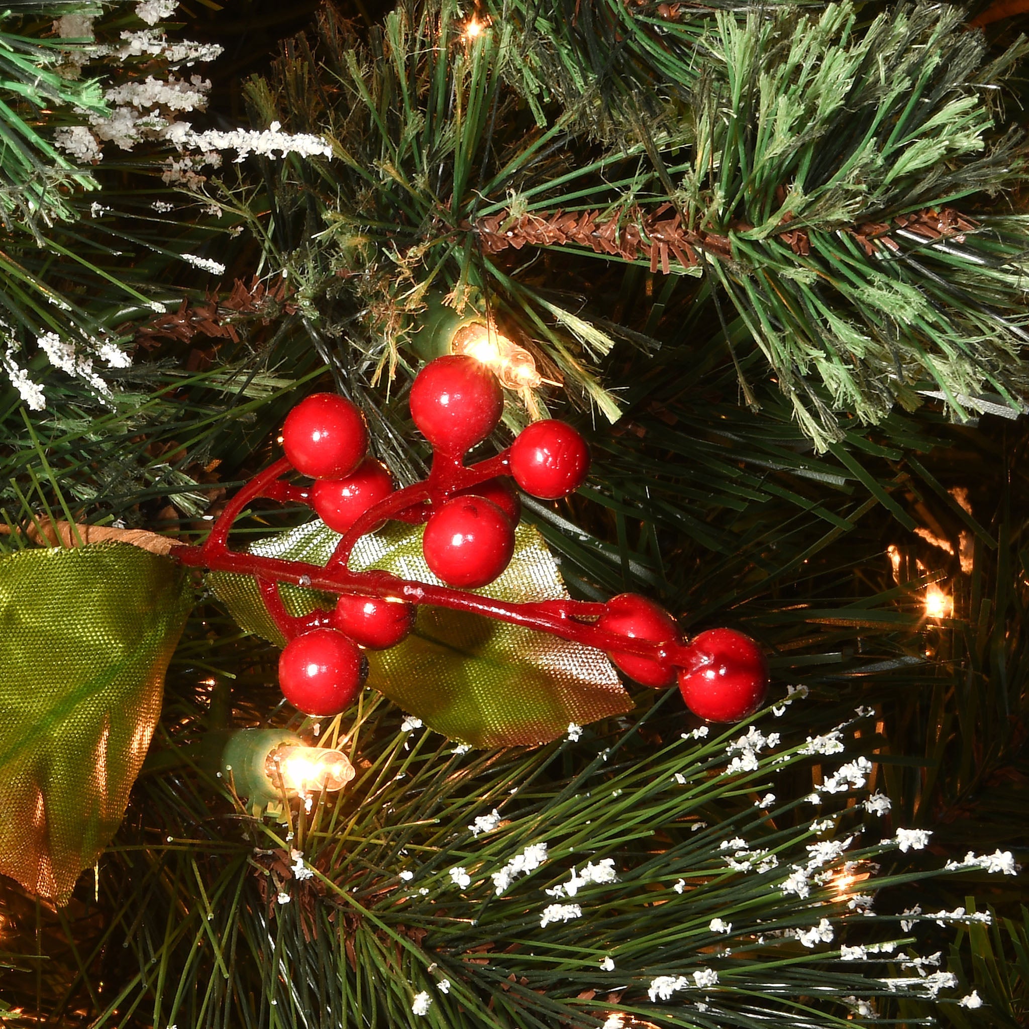 24 in. Pre-Lit Wintry Pine Wreath with Clear Lights