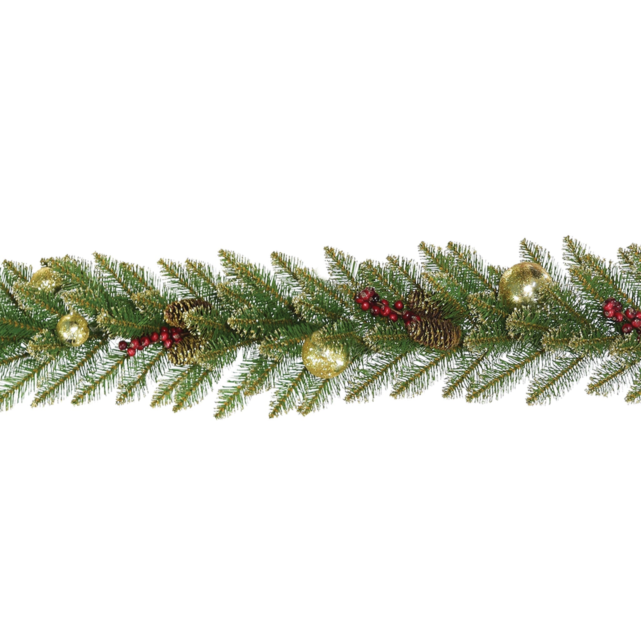 9 ft. Pre-Lit Dunhill Fir Glittery Gold Garland with LED Lights