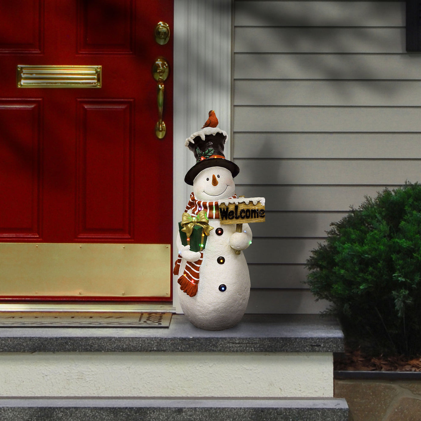 28 in. Pre-Lit Snowman Decoration